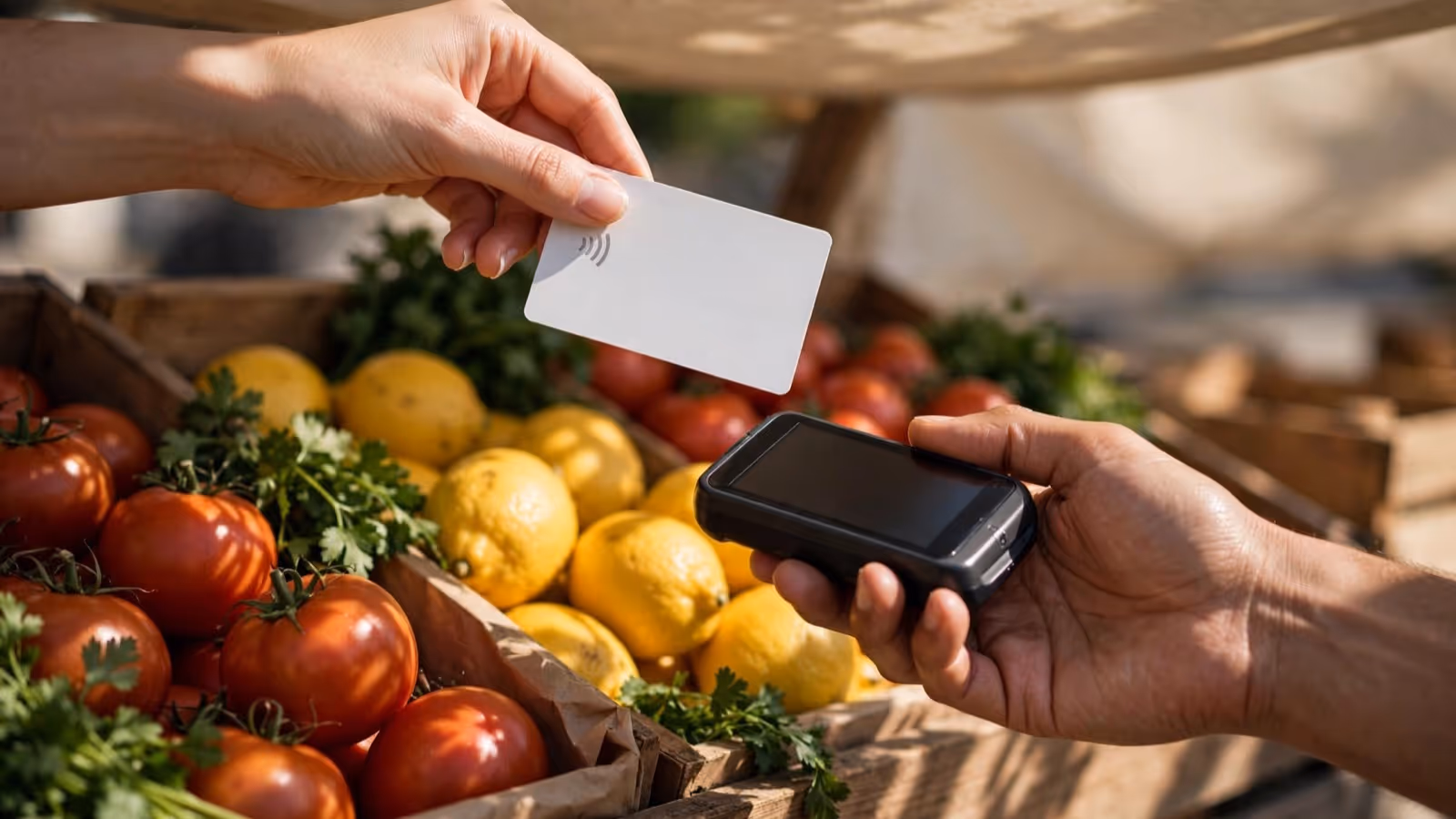 Pago con tarjeta en un puesto de feria, una deuda que el banco también cuenta como carga